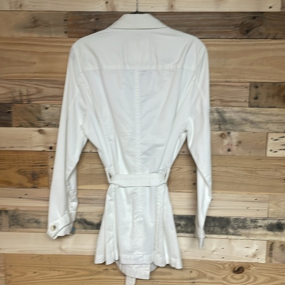 Sonoma size XL White Soft Denim Double-Breasted Trench Coat with Pockets - Picture 8 of 11